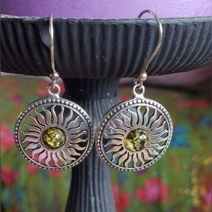 Amber Sun Earrings 925